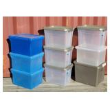 (9) Totes w/ Lids 7.5 gal