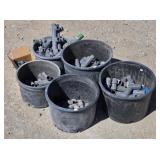 (5) Tubs of Poly Sprinkler Pipe Fittings / Parts
