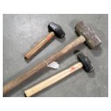 (3) Sledge Hammers, Different Sizes