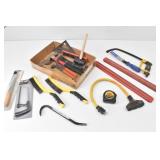 Assorted Tools: Hammer, Crowbar, Hand Saw, ...