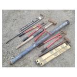 2  Bolt Cutters, Sledges, Level, Breaker Bar ...