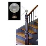 (2) Round Etched Crystal Bannister Post Finials