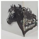 Metal Art Corner Wrap Horse Decor Piece