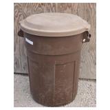Brown 30' Tall Trash Can w/ Lid