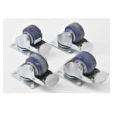 (4) 2' Blue Polyurethane Swivel Caster w/ Brake