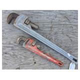(2) Ridgid Pipe Wrenches 12' & 22'