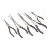 (5) Needle Nose & Snap Ring Pliers Long Reach