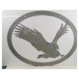 Metal Eagle Wall Art Raw Steel Oval