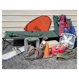 Camping Outdoor Lot: Cot, Chairs, Folding Table +