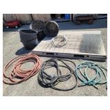 Garden Hoses, Wire Mesh, Black Pots