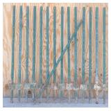 (15) Metal Fence Posts Green U-Channel