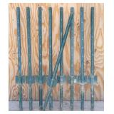 (9) Metal Fence Posts Green U Channel