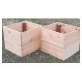 (2) Wood Garden Planter Boxes 24"x24"x23"