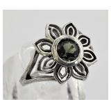 .925 Sterling Rhinestone Lotus Ring - 4.274 gtw
