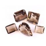 (5) Smoky Topaz / Quartz Gemstones - 3.574 gtw
