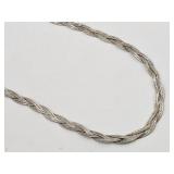 Italy .925 Sterling Braided Chain Necklace