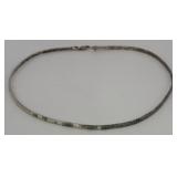 Italy .925 Sterling Flat Chain Omega Necklace