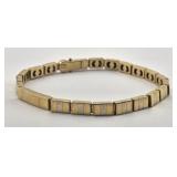 18K Gold Two Tone Link Bracelet - 25.44 g