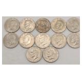 (12) 1971 & 1974 Eisenhower Dollars