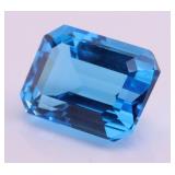 Swiss Blue Topaz Emerald-Cut Gemstone - 4.181 g