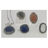 German Silver Rings & Necklace