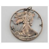 1946 Walking Liberty Silver Cutout Pendant