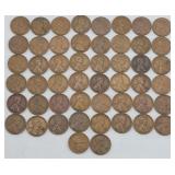 (50) 1939-1958 Lincoln Wheat Cents