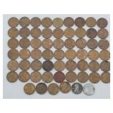 (60) 1940-1958 Lincoln Wheat Cents & Steel Cents