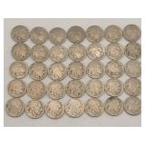 (35) Indian Head Buffalo Nickels - No dates
