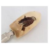 Fossilized Walrus Ivory Scrimshaw Letter Opener
