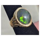 14K Gold & Fiery Opal Cabochon Ring - 8.376gtw