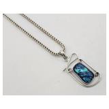 YGI .925 Sterling & Art Glass Necklace
