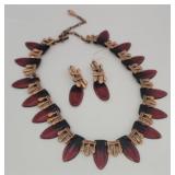 Matisse Copper & Enamel Necklace and Earrings