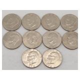 (10) 1972 Eisenhower Dollars