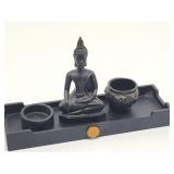 Mini Buddha Meditation  Statue wi/ Incense Holders