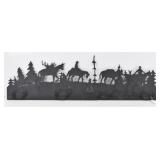 Steel Coat Hanger Elk Hunt Pack Mules Silhouette