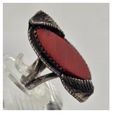 Signed Bill K Old Pawn Navajo Jasper Sterling Ring