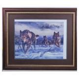 Pack of Wolves on the Run Print by Barbara Peets