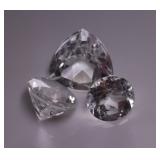 (3) White Sapphire Gemstones - .61 gtw