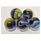 (5) Michelangelo Swirl Marbles 16mm