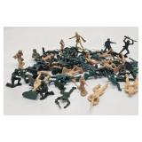 (55+/-) Plastic Army Men Figures Vintage