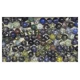 (126 +/-) Small Dark Confetti Marbles 12mm