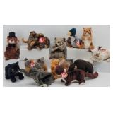 (12) TY Beanie Babies: Jake, Nuts, Tracks,...