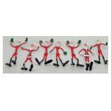 (7) Bendable Bendy Santa Claus Figures