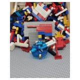 Tub of LEGO Blocks 4 lbs 4.5 oz + Gray Lego Mat