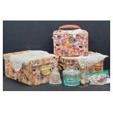 Victorian Style Decor Storage Boxes, Lace Doilies,