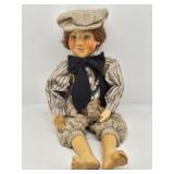 Signed Brunswood TIM Handcarved Maple Wood Doll
