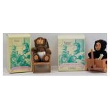 (2) RAIKES BEARS Nursery Miniatures w/Original Box