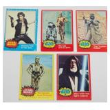 (5)1977 Star Wars Cards: Han-R2D2-C3PO-Ben-Raider