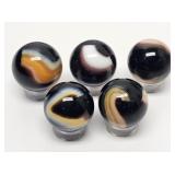 (5) Peltier Nova / Rainbow (?) Marbles
